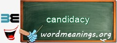 WordMeaning blackboard for candidacy